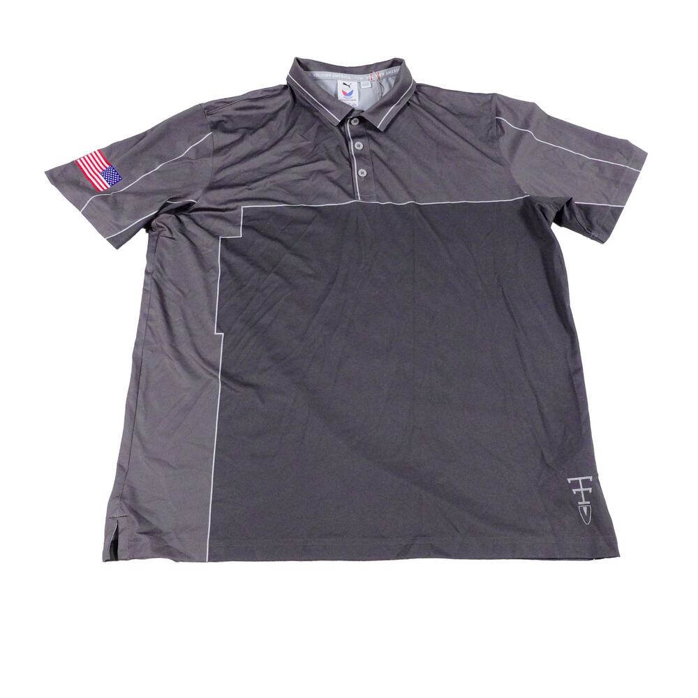 PUMA Volition America Flag Color Block Performance Golf Polo Shirt Men's Large